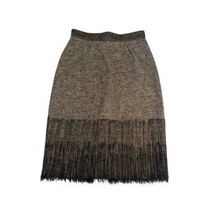 La Perla Wool Knee Length Colorblock Skirt Womens 8 Lagenlook Boho Grunge Gray